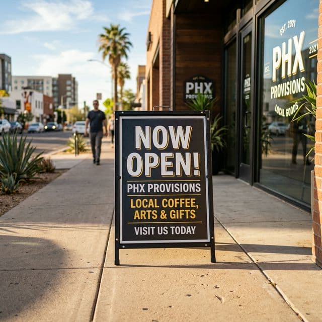 Professional A-frame sidewalk sign for Phoenix businesses